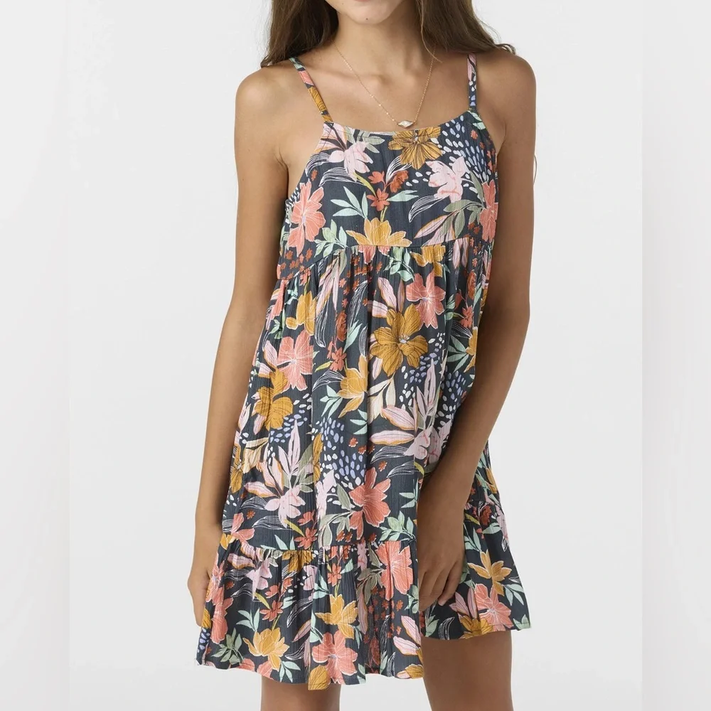 O’Neill Girl's Haylee Printed Dress Size S - Picture 1 of 12